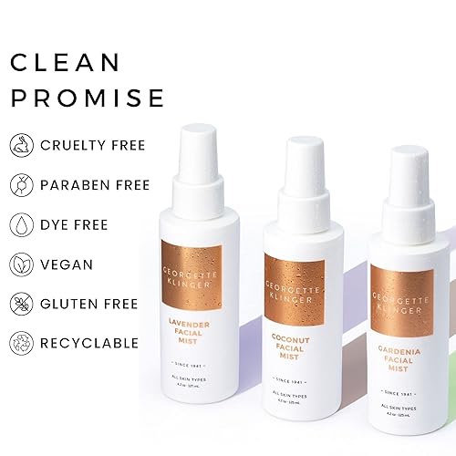 Miniatura 7 de Georgette Klinger Gardenia - Spray facial con infusión de colágeno, maquillaje de larga duración, hidratación para pieles húmedas y suaves,