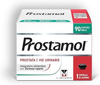Prostamol 90 Capsule Molli - Integratore Alimentare a base di Serenoa repens (320 mg) per la Funzionalità della Prostata e delle Vie Urinarie. Senza Glutine.
