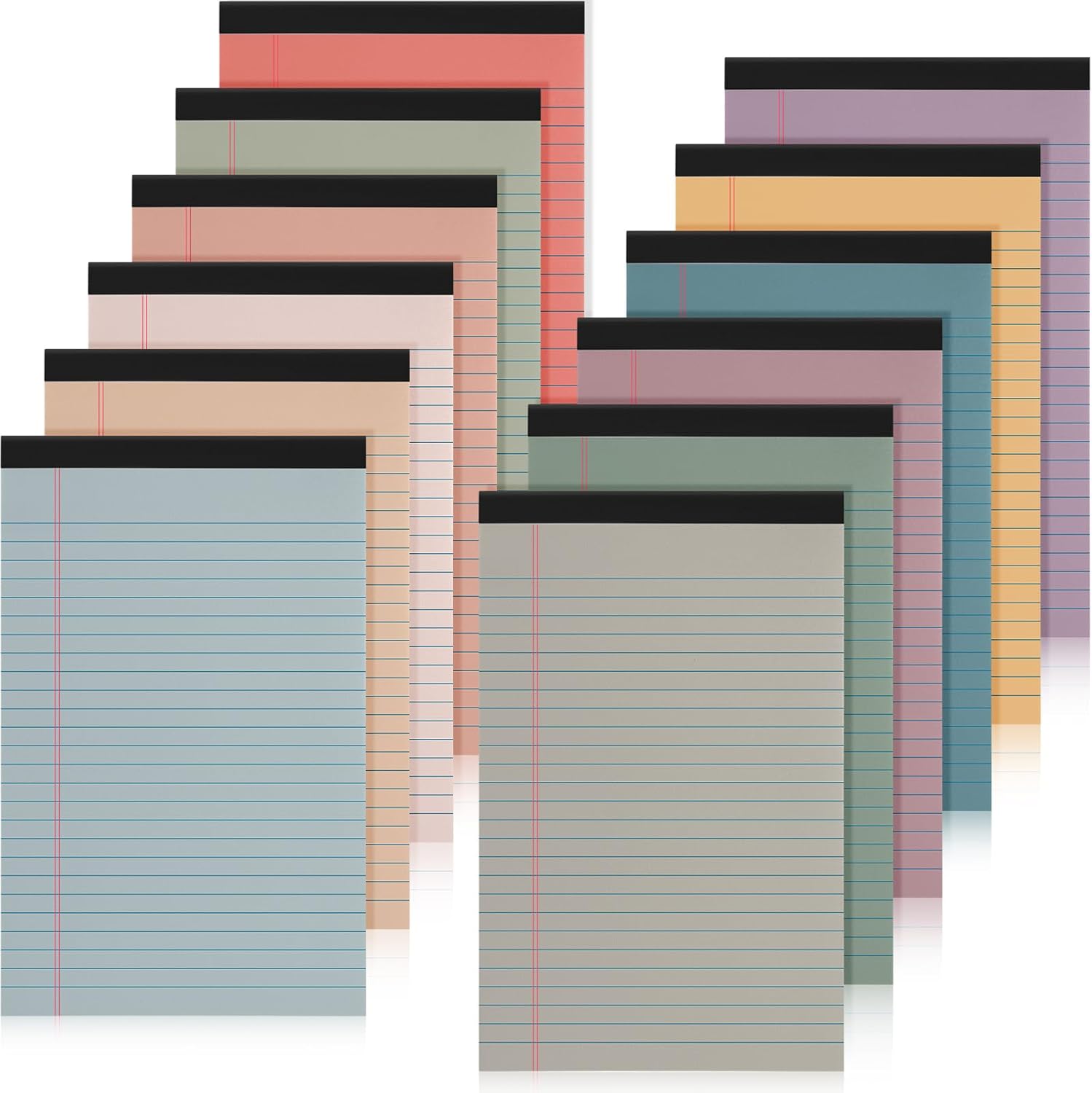Fuutreo 24 Pcs 5" x 8" Legal Pad Writing Notepads 50 Sheets Small Legal Pad Narrow Ruled Multiple Color Lined Paper for School College Office Supplies Work (Multicolor)
