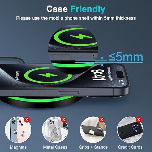 Miniatura 7 de Cargador inalámbrico de carga rápida para Samsung Galaxy S24 PlusS25 EdgeZ Fold 6Flip 765S24 UltraS23S22S21S20S10, paquete de 2 cargadores