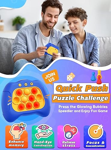 Miniatura 2 de Juguete antiestrés de burbujas iluminadas, consola electrónica de juegos de empuje rápido, regalos de cumpleaños para niños y niñas de 6, 7, 8, 9,