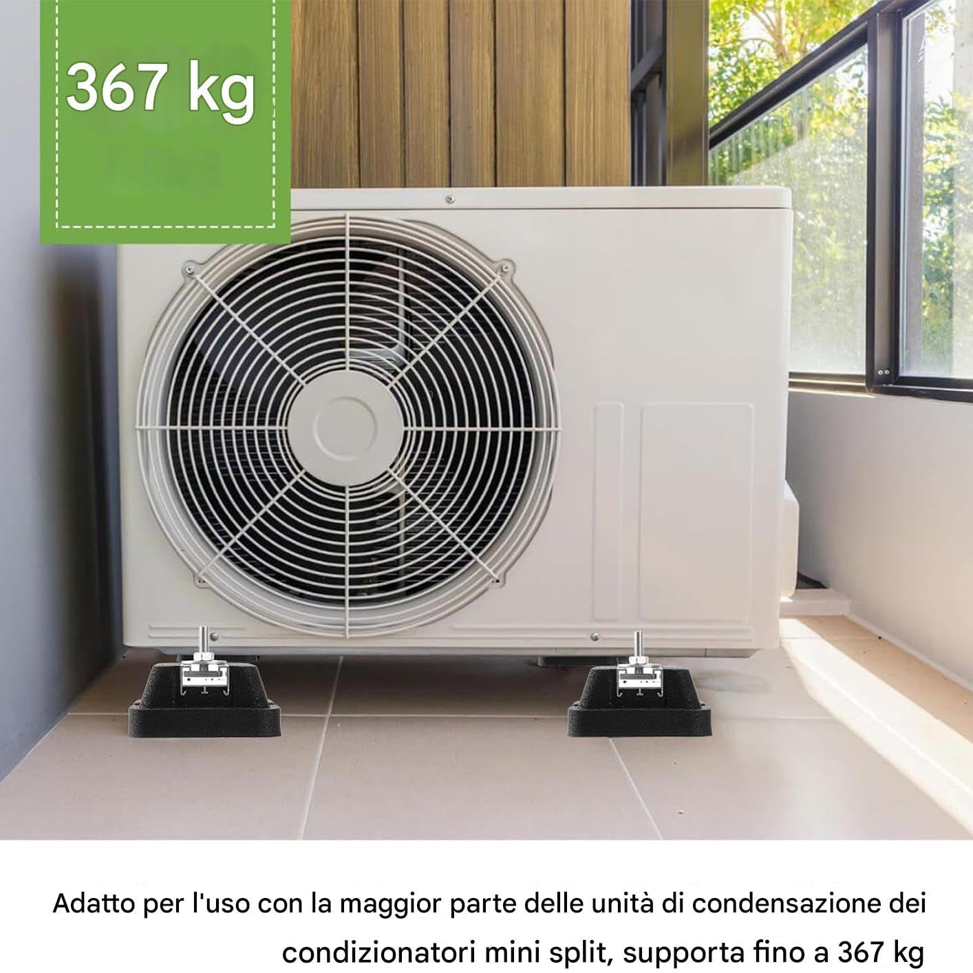 Cuscinetti di Supporto per Staffa Condizionatore 4 Pezzi Antivibrazione | Base Condizionatore Pompa Di Calore per Installazione Supporto Unità Esterne Split Residenziali e Pompe di Calo