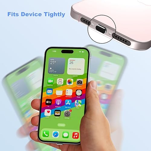 Miniatura 5 de AILOVETECK Enchufe antipolvo USB C para iPhone serie 15, cubierta de puerto USB C, cubierta de altavoz de teléfono, limpiador de puerto de carga de