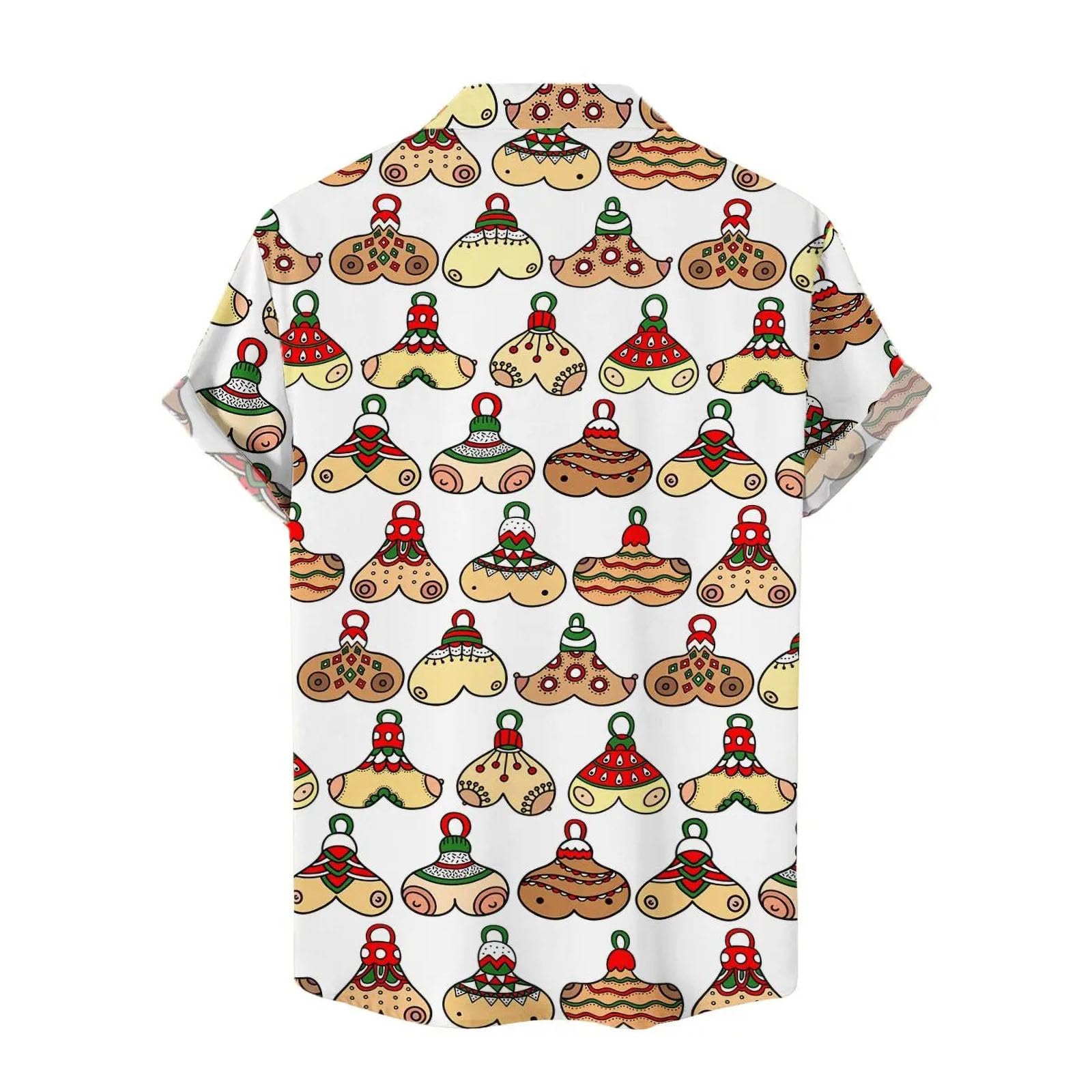 Camicia natalizia da uomo, a maniche corte, per Natale, divertente, con stampa 3D, con scritta in lingua tedesca
