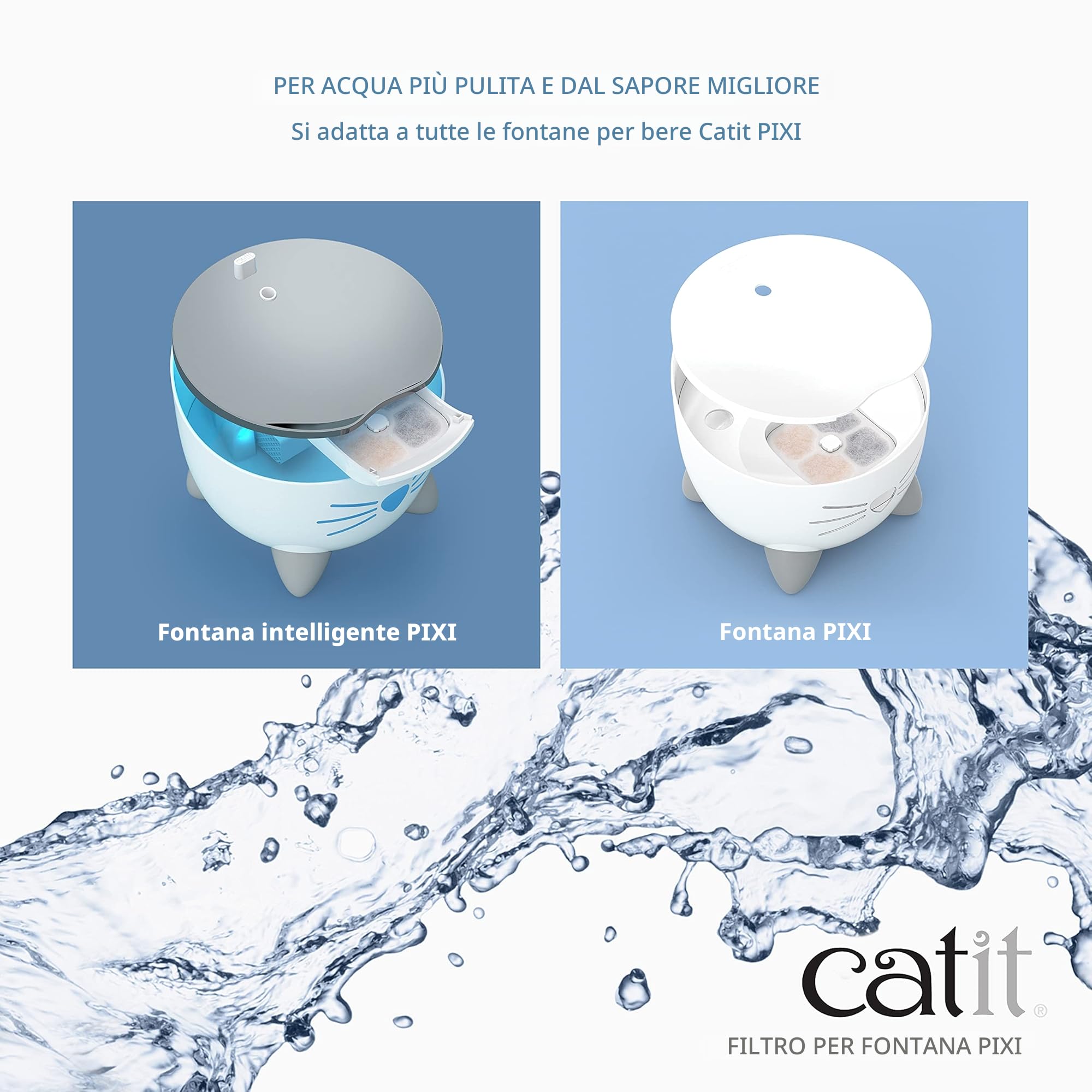 Catit Pixi - Filtro di ricambio per fontana Catit Pixi, confezione da 6