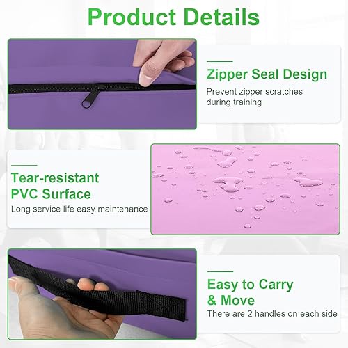 Miniatura 5 de Colchoneta de gimnasia inclinada para gimnasia plegable para interiores y exteriores, tapete de ejercicio en casa, gimnasio, yoga, con asa
