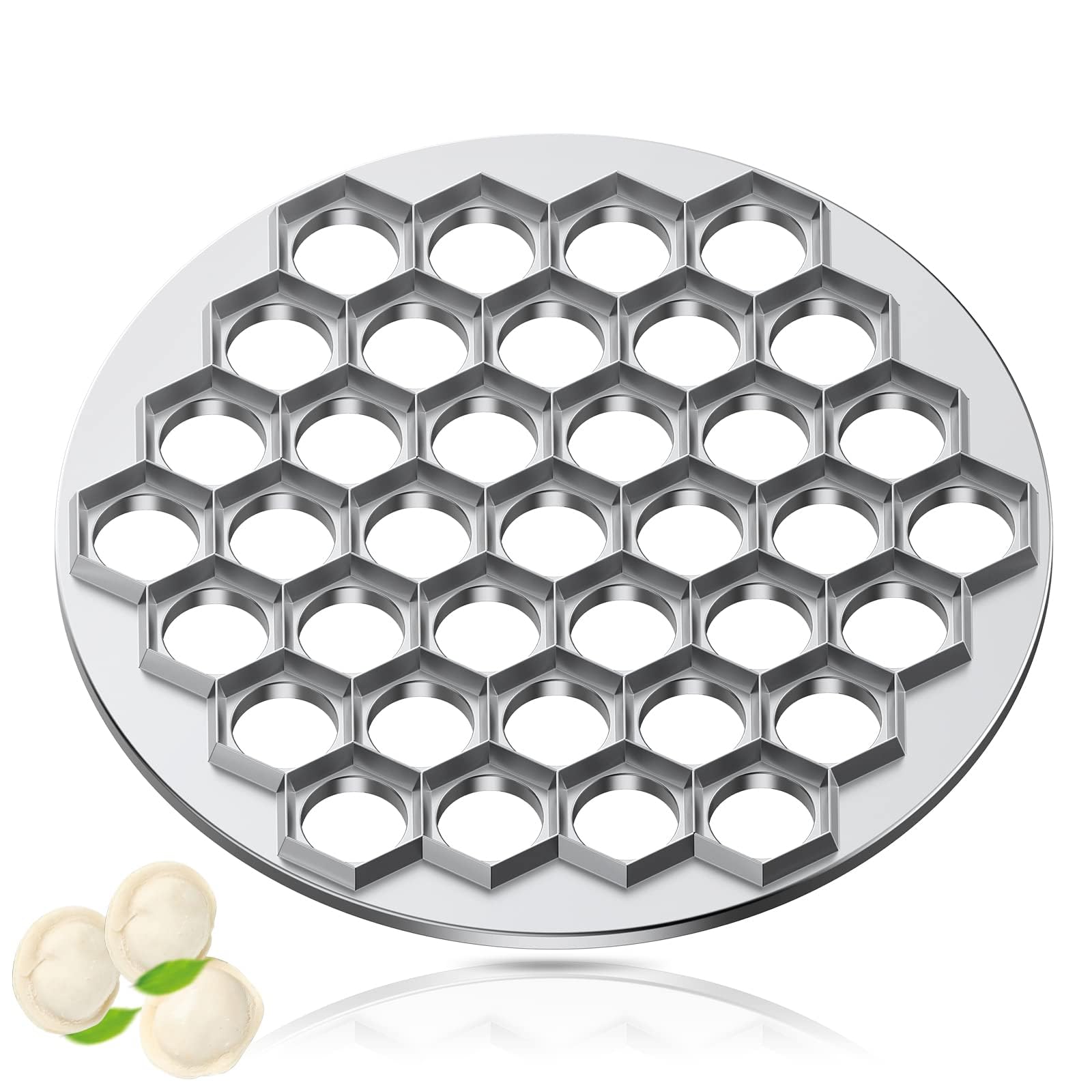 Accessoire Patisserie Moule à Boulettes Pelmeni Maker Ravioli Cutter Pelmeni Moule En Métal En Alliage D'aluminium Ravioli Maker Cuisson Accessoire De Cuisine 37 Trous Cuisine Chinoise Machines à Pâtes