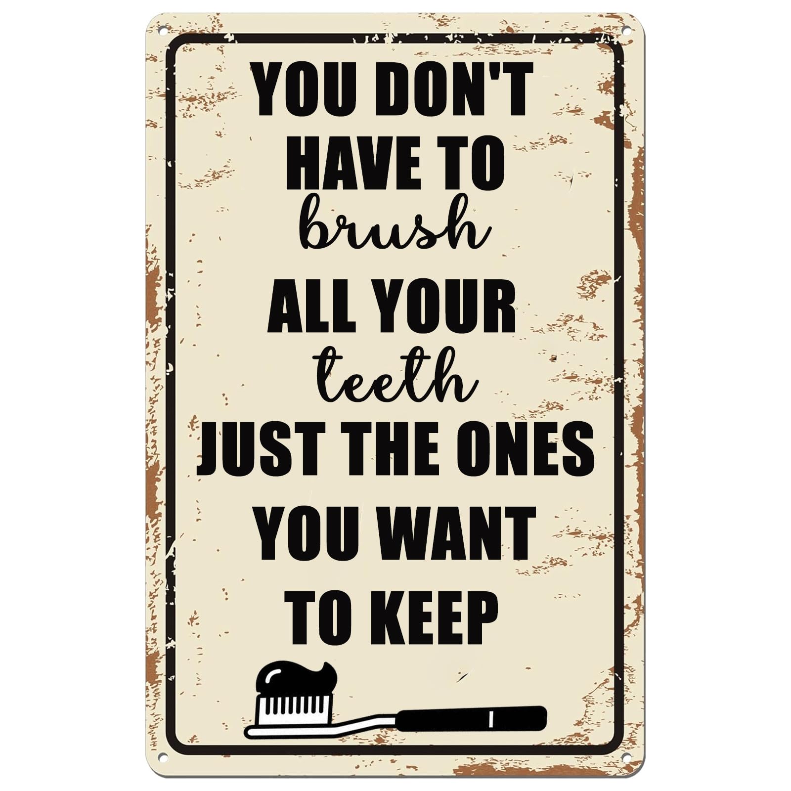 Interesting Oral Health Vintage Metal Sign Funny Bathroom Humor Quote Wall Decor Plaque for Home Daily Decoration 8x12 Inch