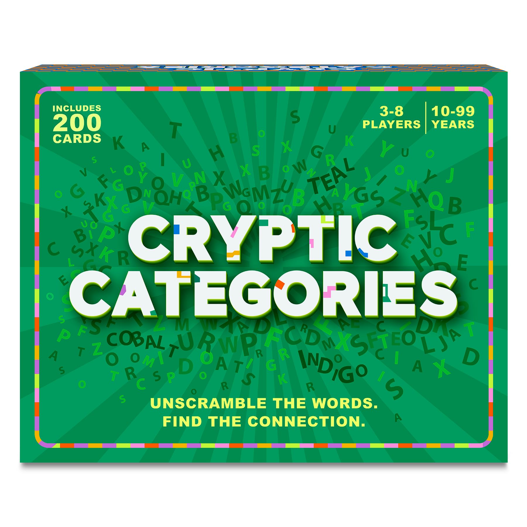 Gouda Games Cryptic Categories, Quick-Thinking Brain Game, Fast-Paced Word Unscramble Card Game for Kids Teens & Adults