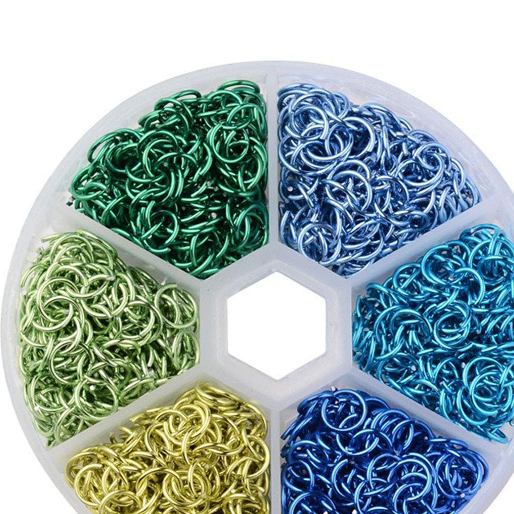 DANDANdianzi New 6mm Aluminum Wire Open Jump Rings Mixed Colors Plastical Box DIY Decoration Accessories