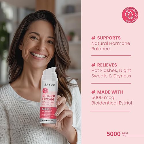 Miniatura 2 de Crema facial de estriol para mujeres hidratante con isoflavonas de ñame silvestre, trébol rojo y soya - Cuidado botánico de la piel para comodidad