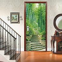 Vista 32 de 3D Pegatina de pared adhesiva para puerta - Poster de película de escaleras antiguas Premium PVC impermeable para pared de dormitorio y sala