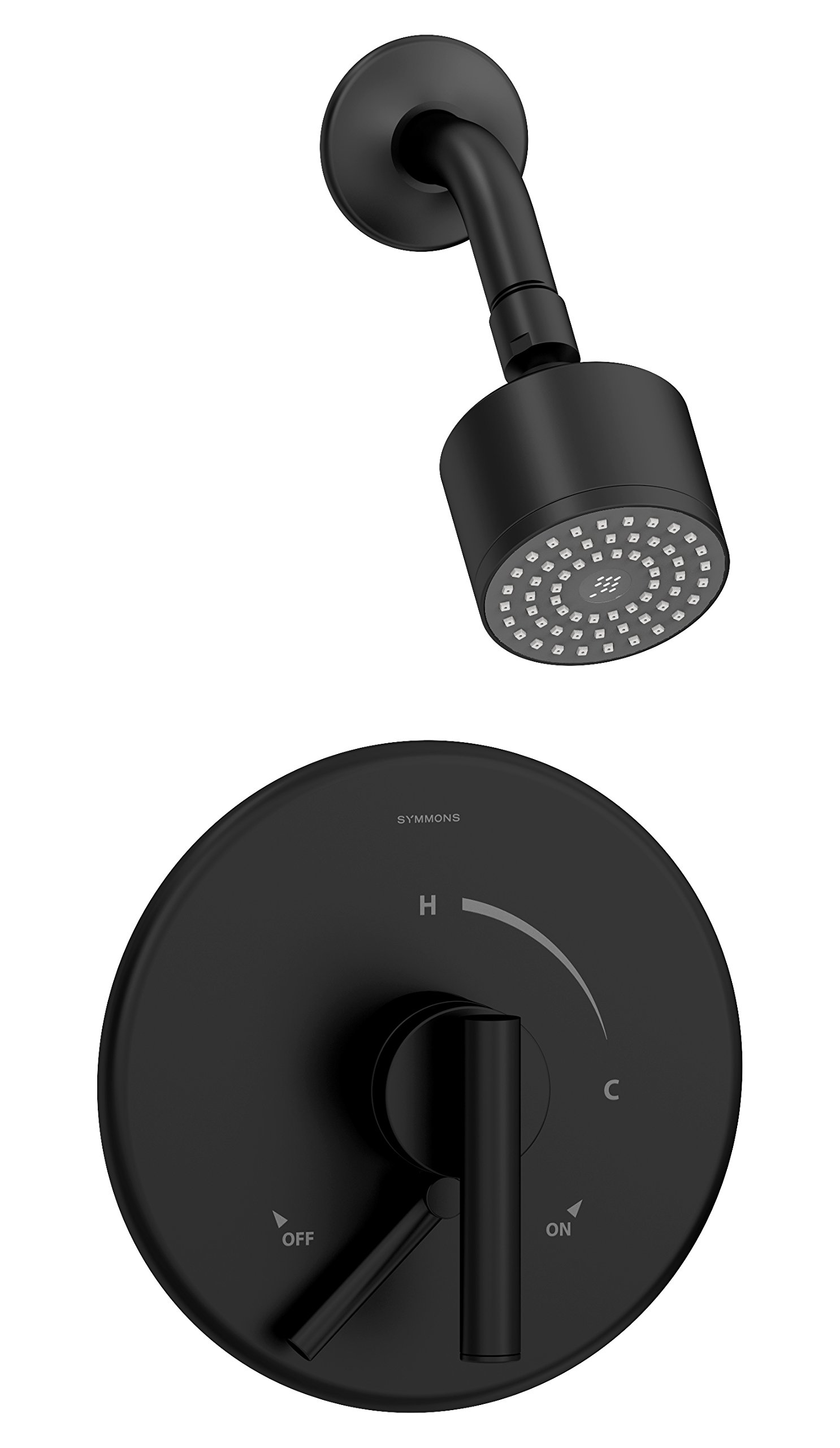 Symmons3501-CYL-B-MB-1.5-TRM Dia Shower Trim with Lever Handle and Secondary Integral Volume Control, Matte Black, 1.5 GPM