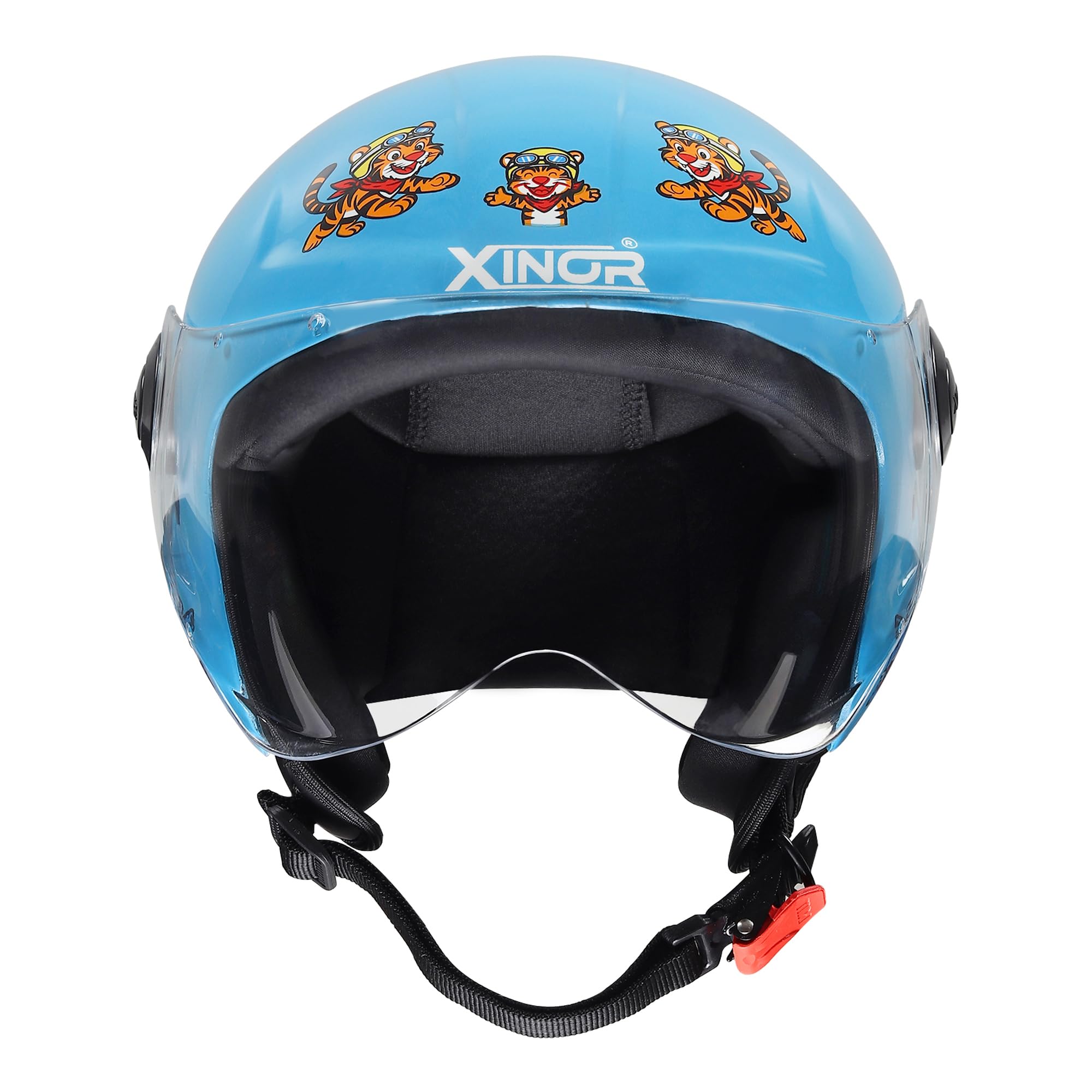 Kids Motorcycle Helmet by Xinor Fogi ISI Certified Ages 6-14 Years with Design - XS (Orange) 1