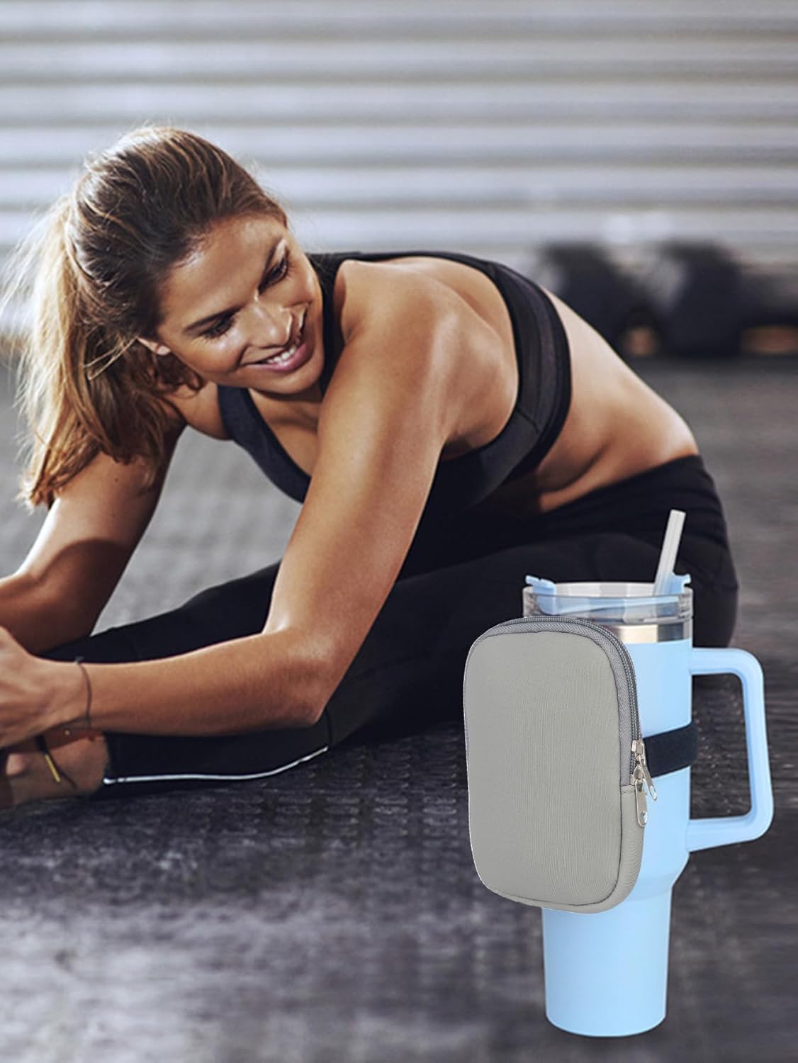 Adjustable Water Bottle Accessories, Car Cup Holder Organizer for Vacuum Flasks, Gray