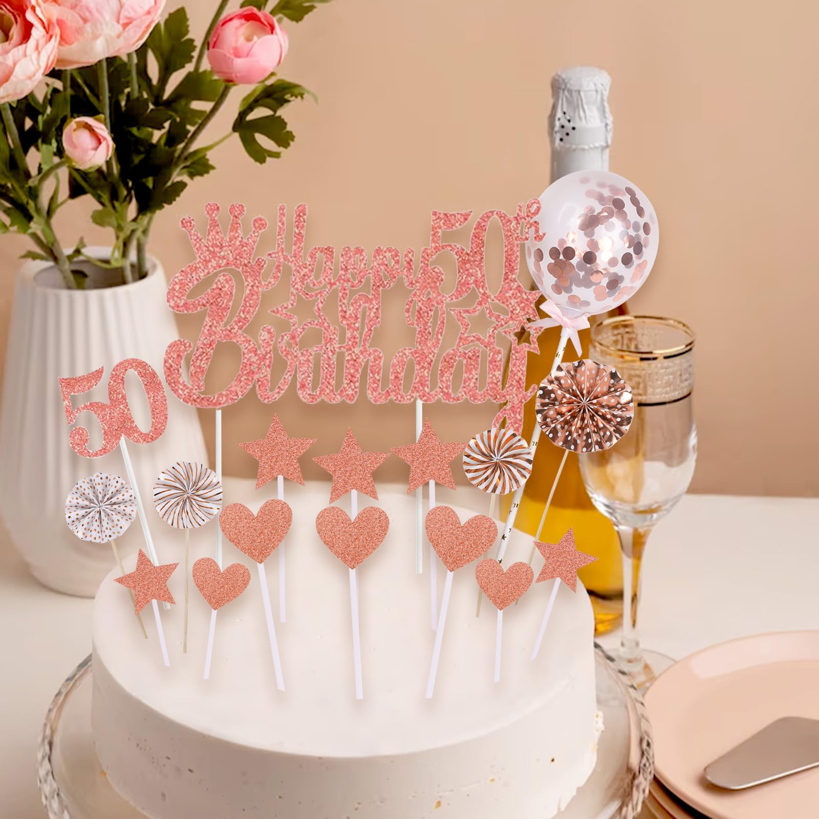 50 Stück Schleifen-Dekorationen – Schwarz & Rosa, Ca. 8x12 Cm – Für Kuchen, Basteln, Geschenke