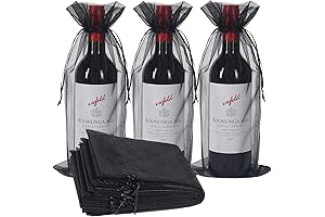 Shintop Black Wine Bags for Halloween - 30 Organza Wine Bottle Gift Bags (750ML)