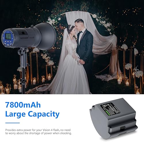 Miniatura 4 de Neewer Batería de iones de litio de alta capacidad recargable flash de repuesto para Vision 4,ML300 Estroboscópico de flash de estudio al aire libre