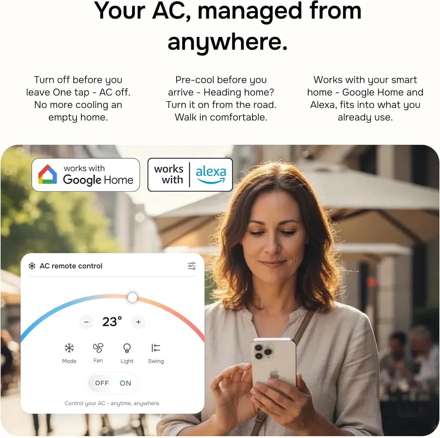 Layla Smart Air Conditioner Controller | WiFi Remote & Sensor | Wireless AC Controller, Home Energy-Saving Cooling Device | Quick & Easy Installation Maintains Comfort & Control for Mini Split