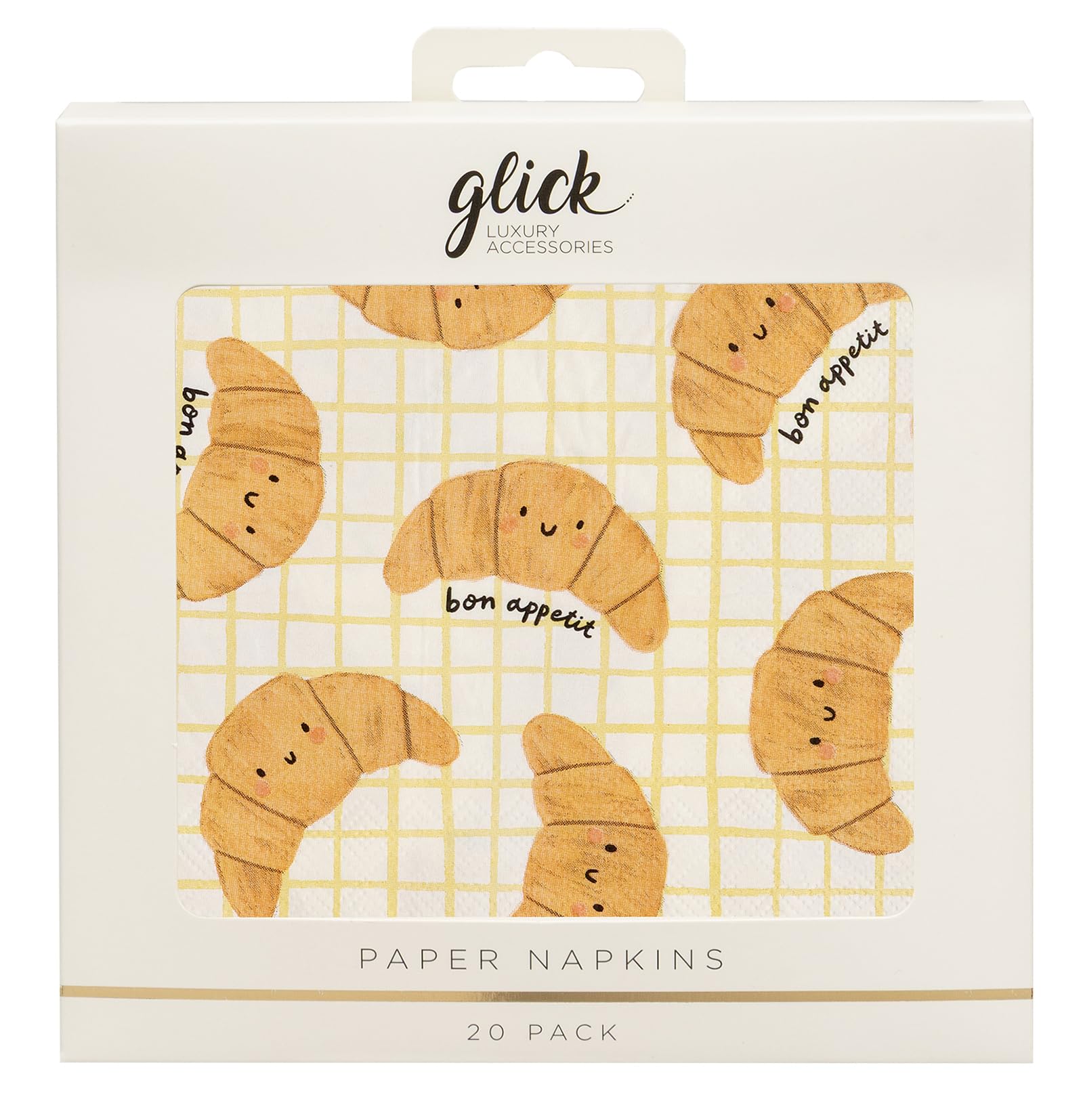 Glick Party Napkins - Croissants - 33 x 33cm - Pack of 20, M