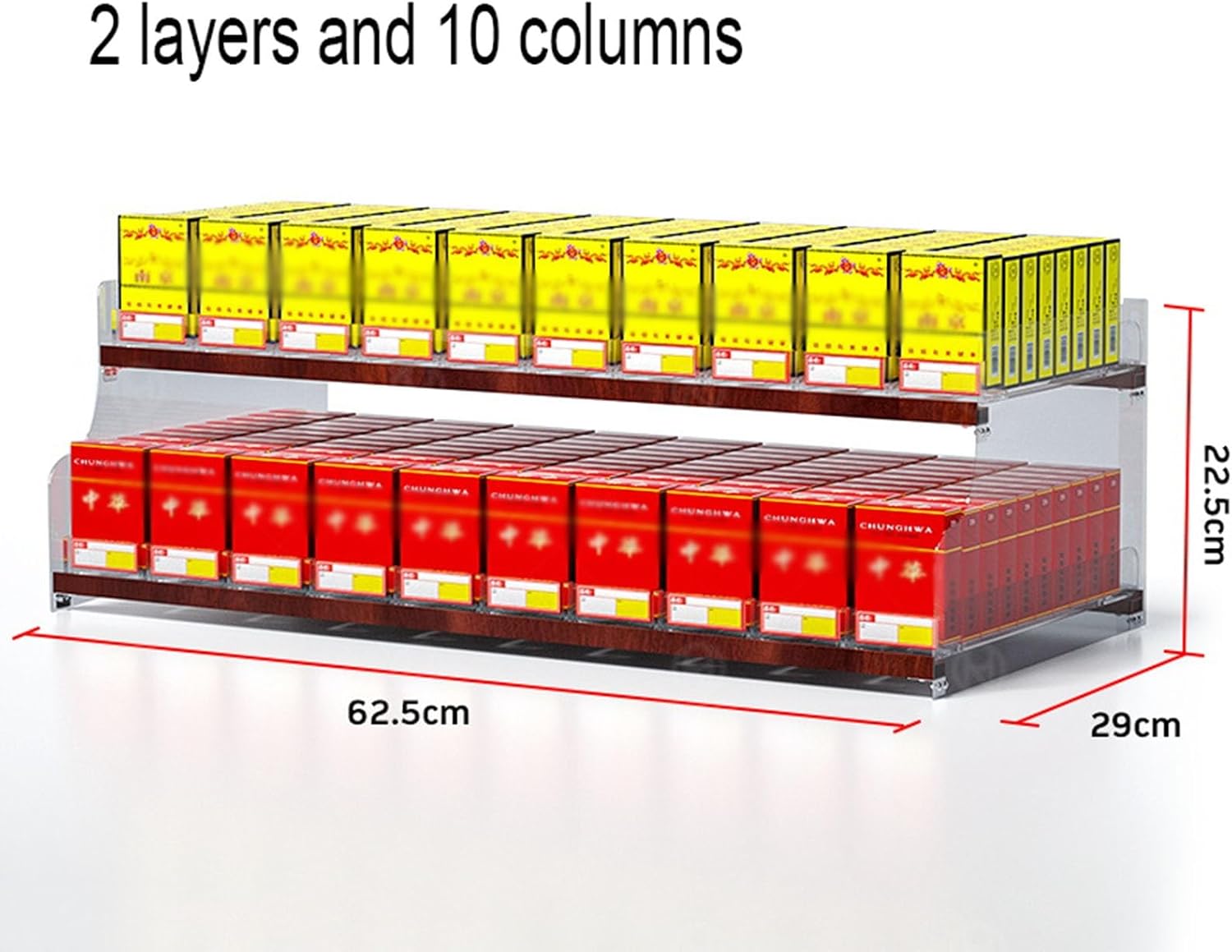 Retail Display Storage Rack，2/3/4/5-Tier Cigarette Display Racks, Candy Display Case Point of Sale Counter Rack Retail Cabinet Organizer Store Display Shelves for Supermarkets, Retail Stores