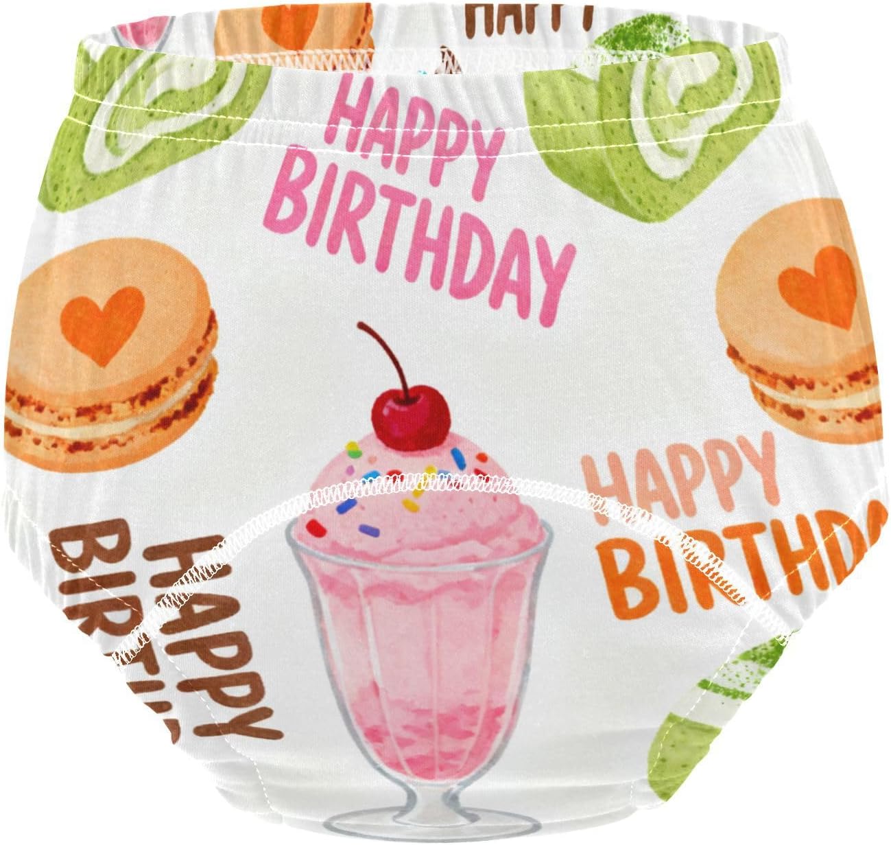 Little Boys Underwear Potty Training Absorb Water Nighttime Potty Training Pants Sleep Underwear for Toddler Girls 2T Happy Birthday Colorful Dessert
