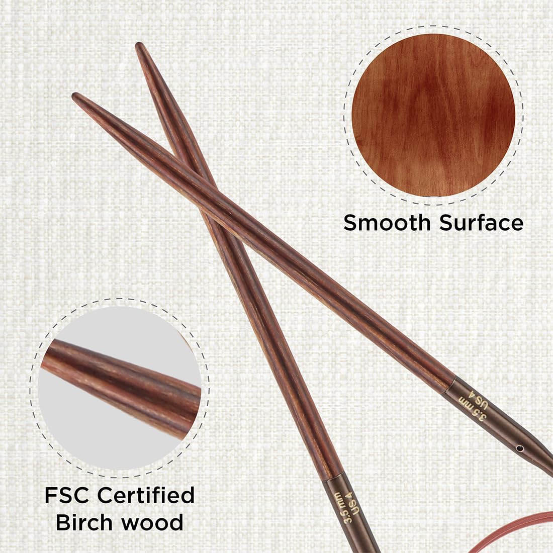 KnitPro Ginger Fixed Circular Needles 32" (80cm) | US Size 4 (3.5mm)
