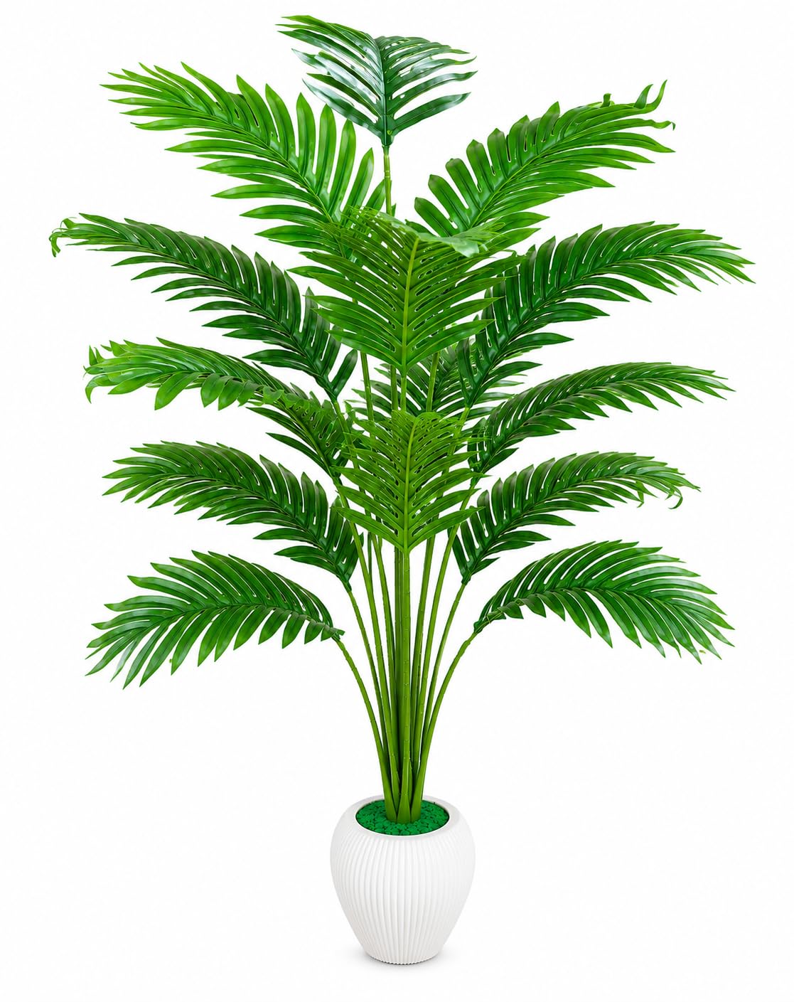 Artificial Areca Palm Plant with Pot 80 cm (31.5 Inch) Realistic Faux Indoor Plant for Home Decor, Living Room, Office, Bedroom, Balcony, Hotel, Decorative Green Floor Plant-image-33