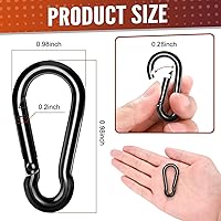 Vista 4 de 20 ganchos de resorte, clip de mosquetón de 2 pulgadas, mosquetones resistentes, ganchos de presión de enlace rápido para actividades en interiores