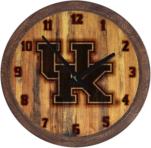 Miniatura 508 de The Fan-Brand NCAA Oklahoma Sooners: Faux Barrel Top Wall Clock Sports Team Bar Sign Décor - Home Man Cave, Party Decoration - Made On Demand