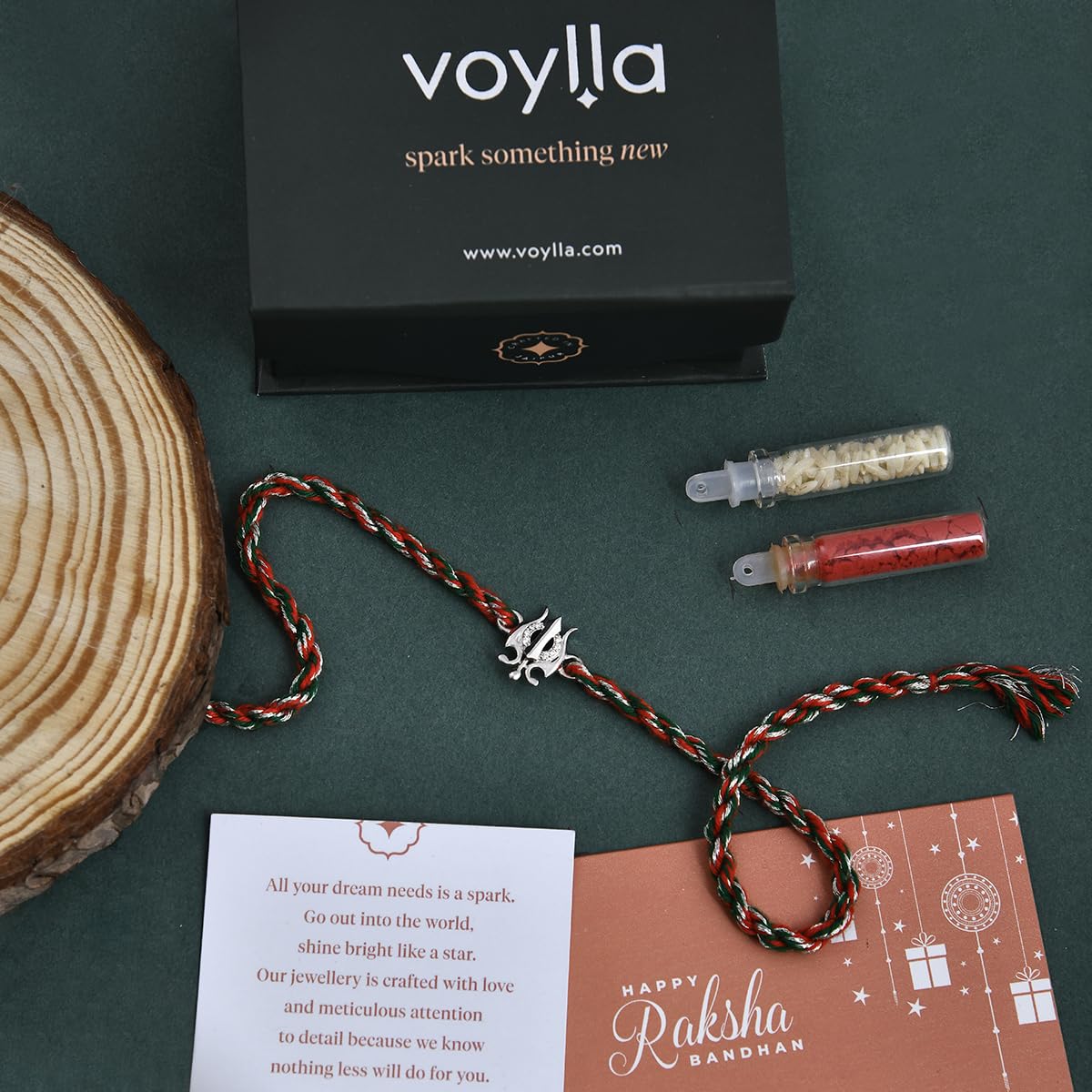 925 Silver Thread Rakhi with Roli Chawal Pack - Rakhi For Brother