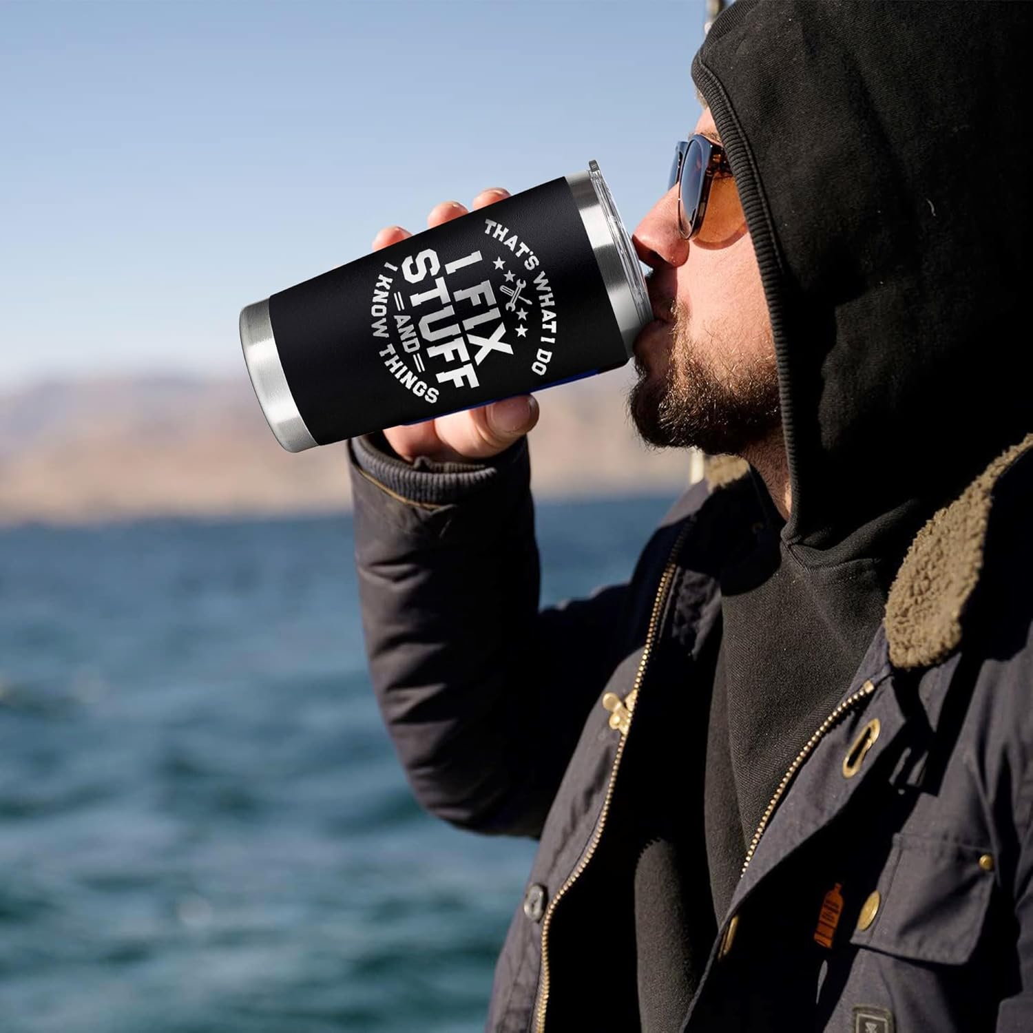 Christmas Gifts for Dad, Men - Gifts for Dad from Daughter, Son - Dads Birthday Gift Ideas, Happy Birthday gifts for Dads, Fathers - Best Dad Ever Gift, Best dad Tumbler, 20 Oz dad Cup - Image 3