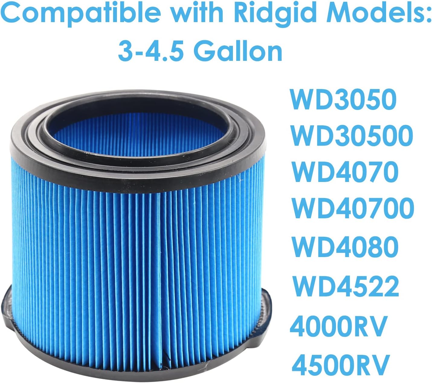 2 Pack VF3500 Filter Replacement for Ridgid 3-4.5 Gallon Vacuum Cleaners 3-Layer Fine Dust Vacuum Filter for Ridgid WD3050, WD4070, WD4080, WD4522, 4000RV, 4500RV : Tools & Home Improvement
