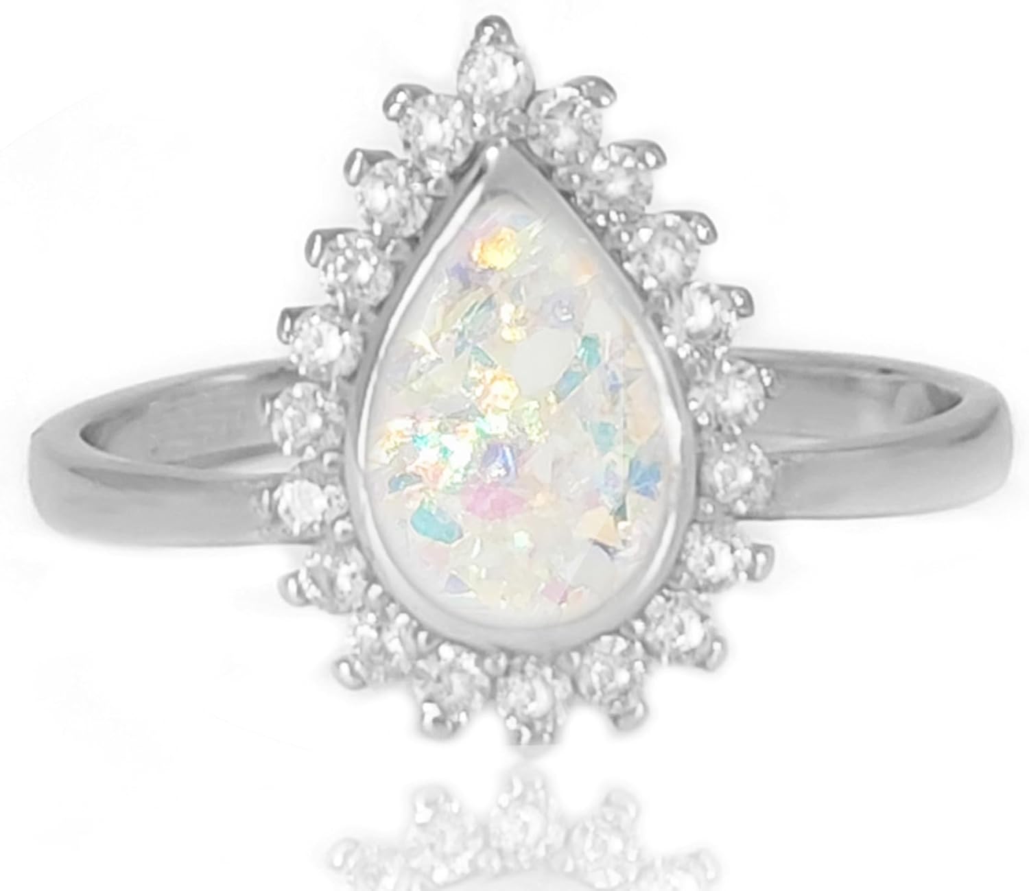 DIY Sterling Silver Starburst Teardrop Ashes Ring KIT, Ashes Jewellry KIT, Ashes Keepsake, Memorial Gifts for Loss of Pet/Loved One, Memorial Ring, Cremation Jewelry for Ashes, Unique Holiday Gift