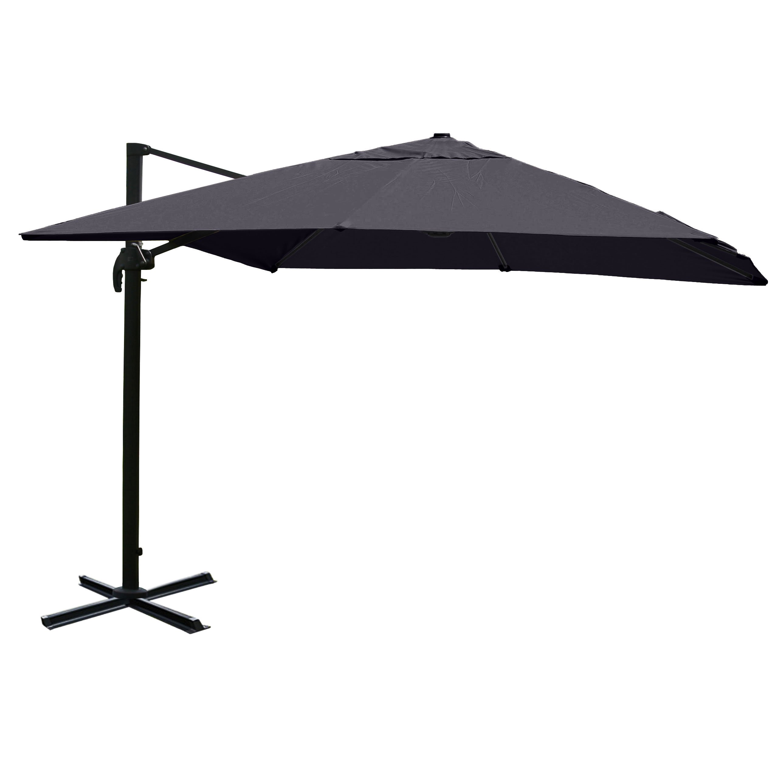 Mendler Gastronomie-Ampelschirm HWC-A96, 3x3m (Ø4,24m) Polyester Alu/Stahl 23kg drehbar