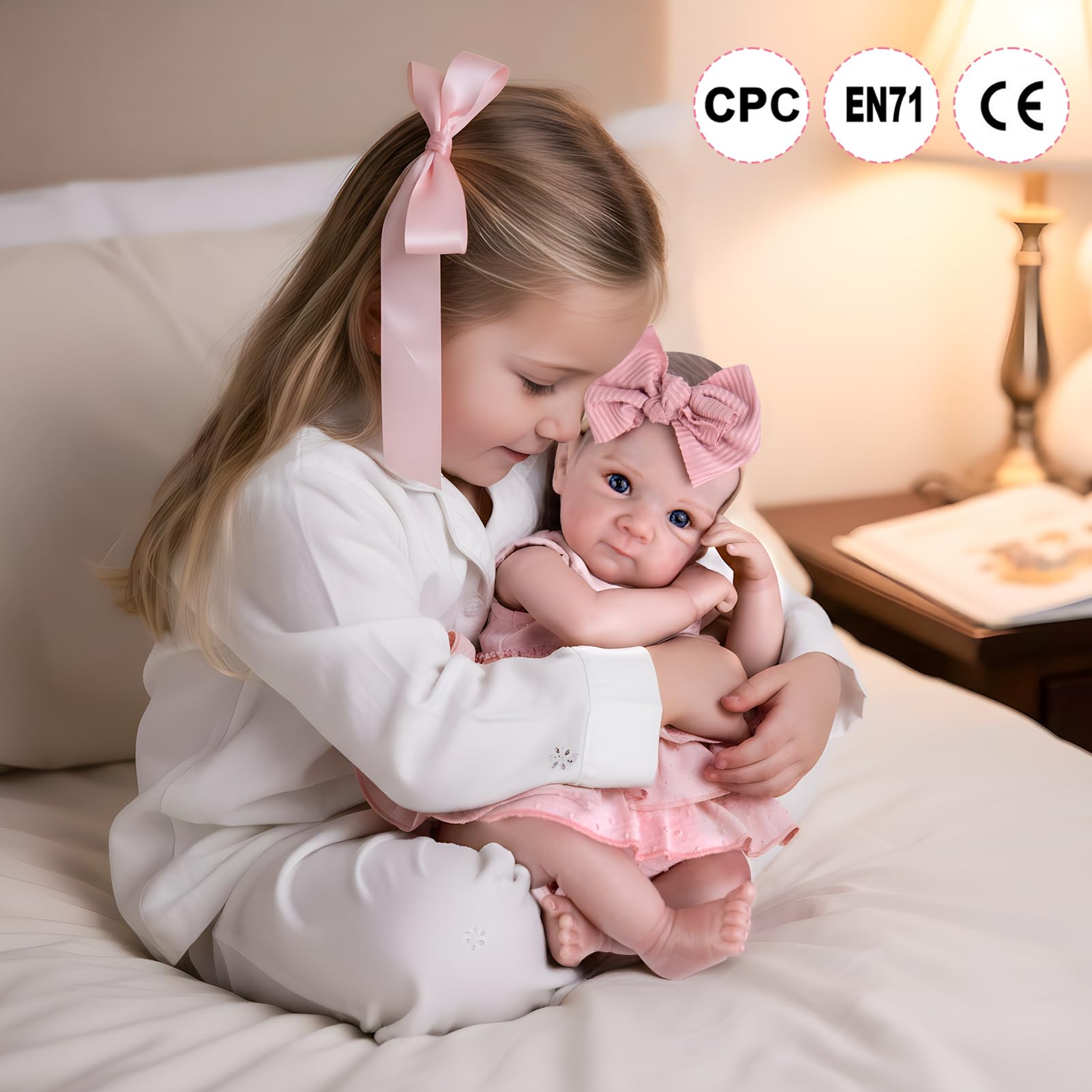 Muñecas de bebé Reborn realistas: muñeca de bebé recién nacida realista de 20 pulgadas con extremidades posables y kit de alimentación, juego de regalo para niñas mayores, coleccionistas y niños 3