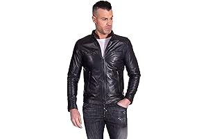 D'Arienzo Italian Black Leather Biker Jacket
