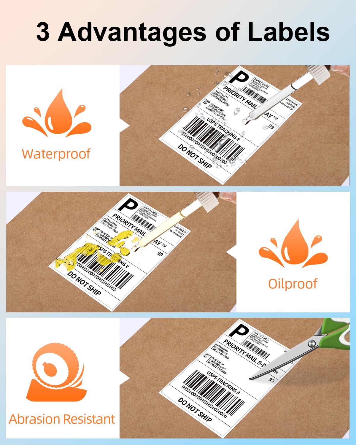 Phomemo Etichette Termiche Autoadesive 10x15 cm (4"x6") per Spedizioni e Pacchi – 500 Pezzi Pieghevoli, Impermeabili e Antirotti, Compatibili con Rollo, Dymo, Zebra e Stampanti 4x6