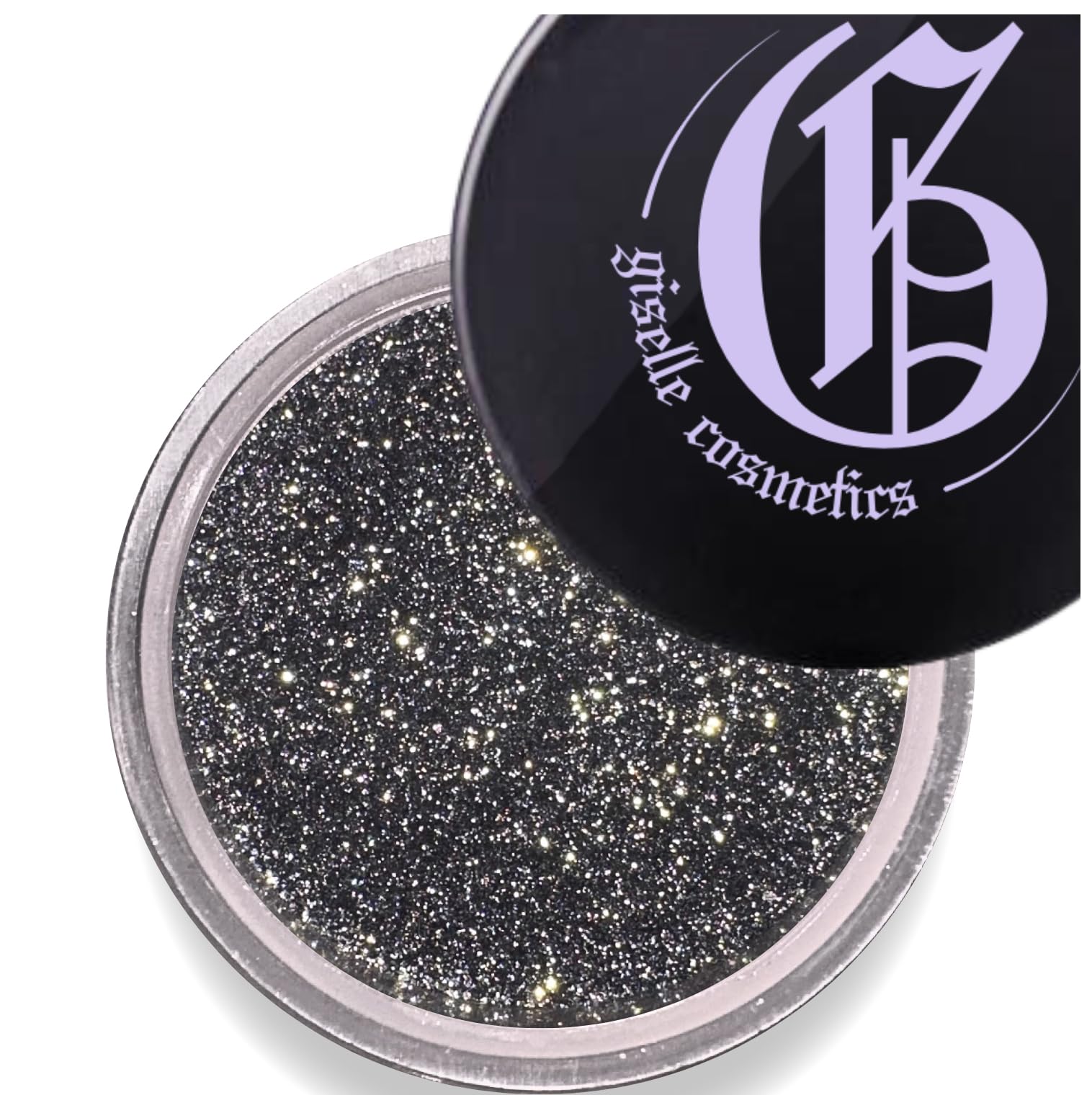Giselle Cosmetics Diamond Coal Eye Shadow - Organic Mineral Loose Glitter Powder - Non-Toxic, Talc-Free Shimmer Eye Shadow Palette Makeup - Black &