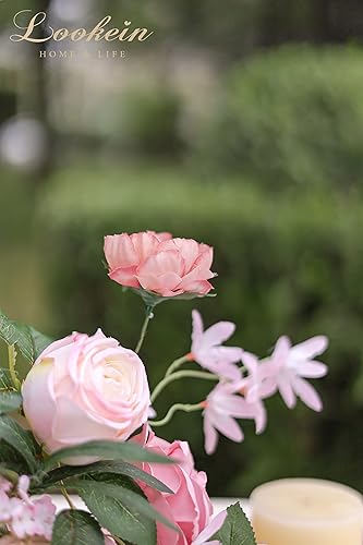 Miniatura 7 de Lookein Flores Artificiales para Decoración de Boda DIY, Ramo de Novia, Centros de Mesa, Guirnalda de Flores, Coronas, Arco de Pasillo, Decoración