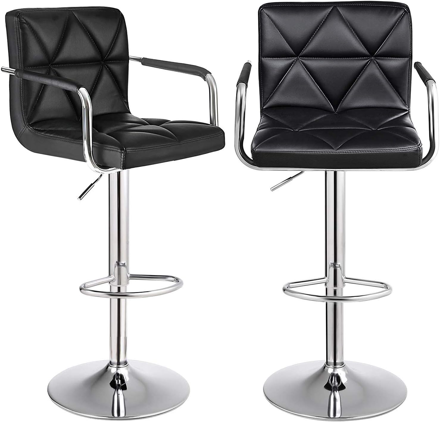 Amazon.com: SONGMICS Set of 2 Adjustable Swivel Bar Stool Chairs ...