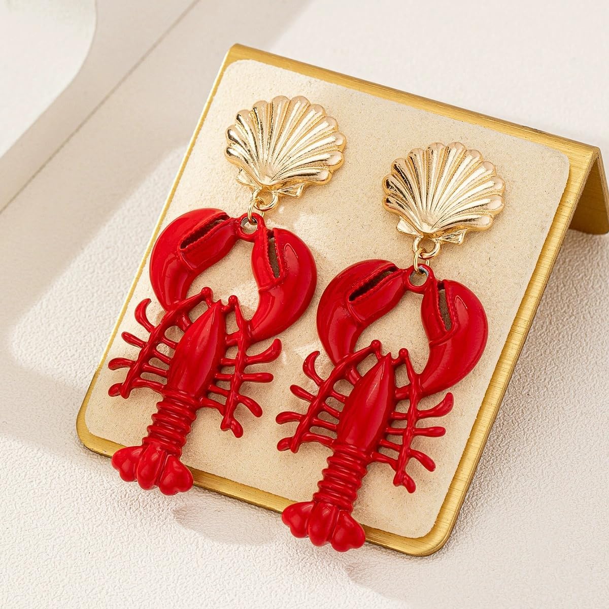 Red Lobster Crayfish Earrings for Women Fashion Ocean Shell Lobster Animals Dangle Earrings Halloween Christmas Theme Party Jewelry - Image 7