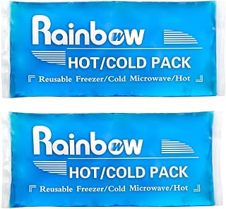 WORLD-BIO Reusable Soft Gel Ice Packs 2-Pack: Flexible Hot & Cold Therapy for Knee, Neck, Shoulder, Headache Pain Relief