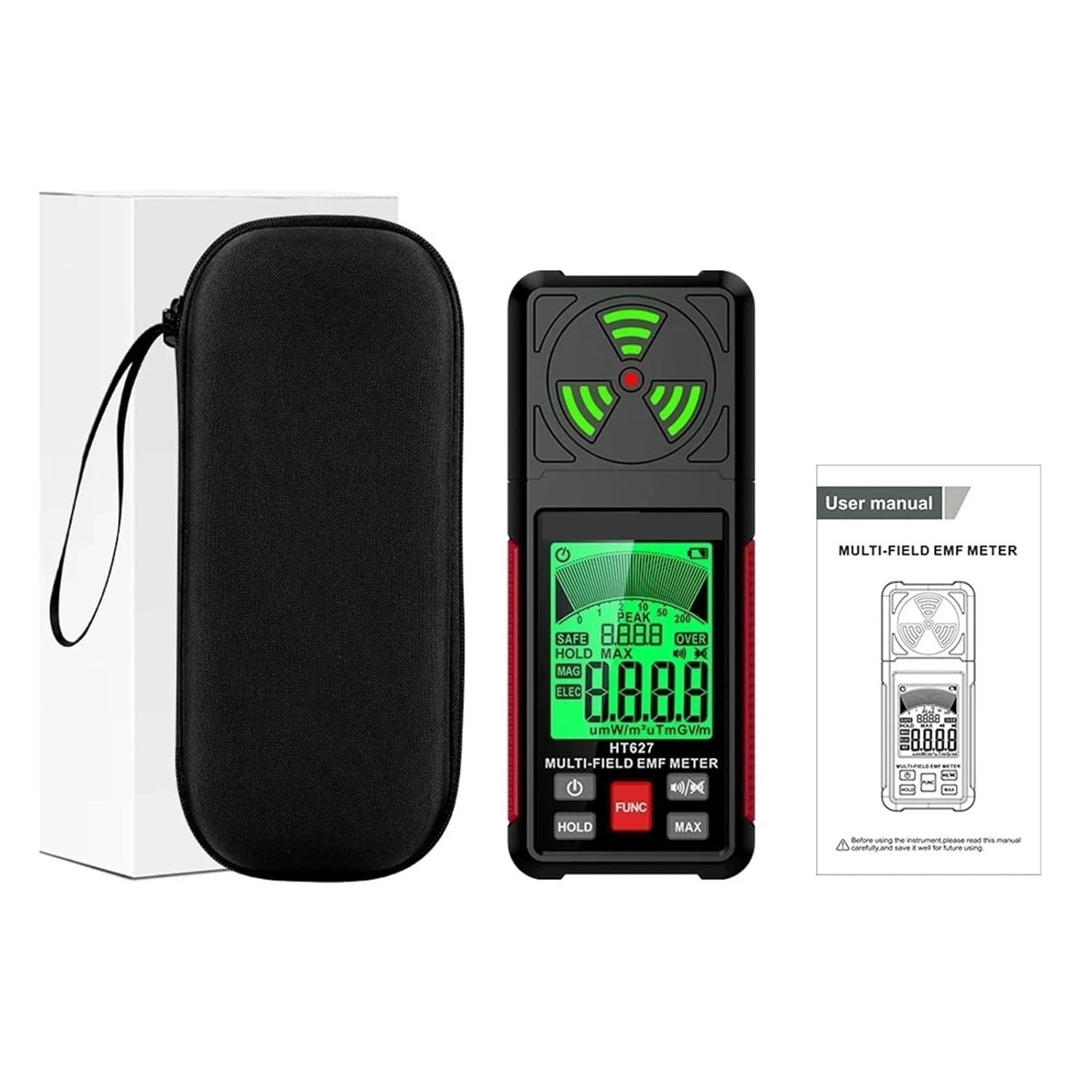 Digital Electrometer, HT627 EMF Meter Electromagnetic Radiation Detector Ghost Hunter Professional Magnetic Electric Tester Hunting