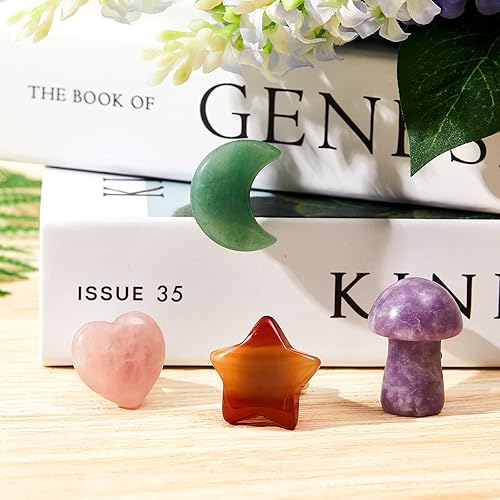 Vista 6 de Tallew Clips de ventilación de automóvil con cristales de corazón, accesorios de automóvil para mujeres, cristales de cuarzo, ambientadores de aire