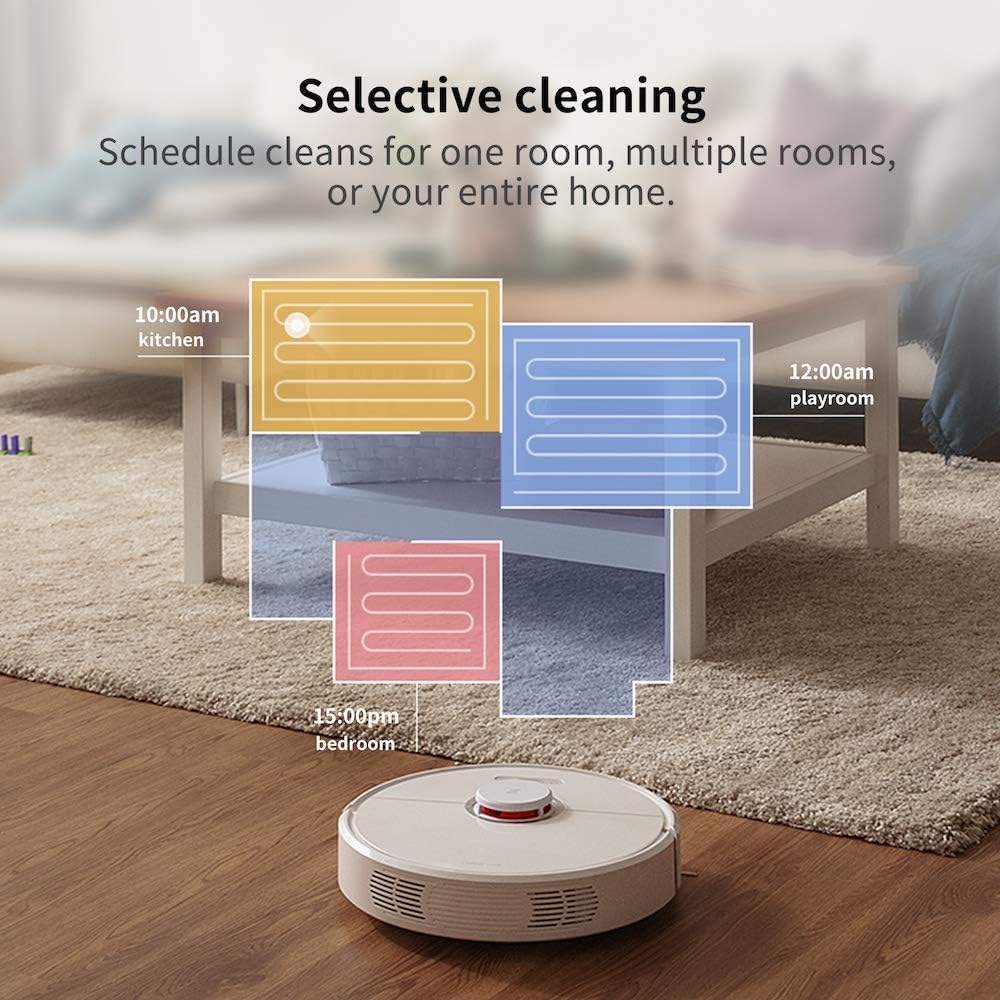 roborock S6 Robot Vacuum with Adaptive Routing, Selective Room Cleaning,2000Pa Suction,Quiet Cleaning,Multi-Floor Mapping(Renewed)