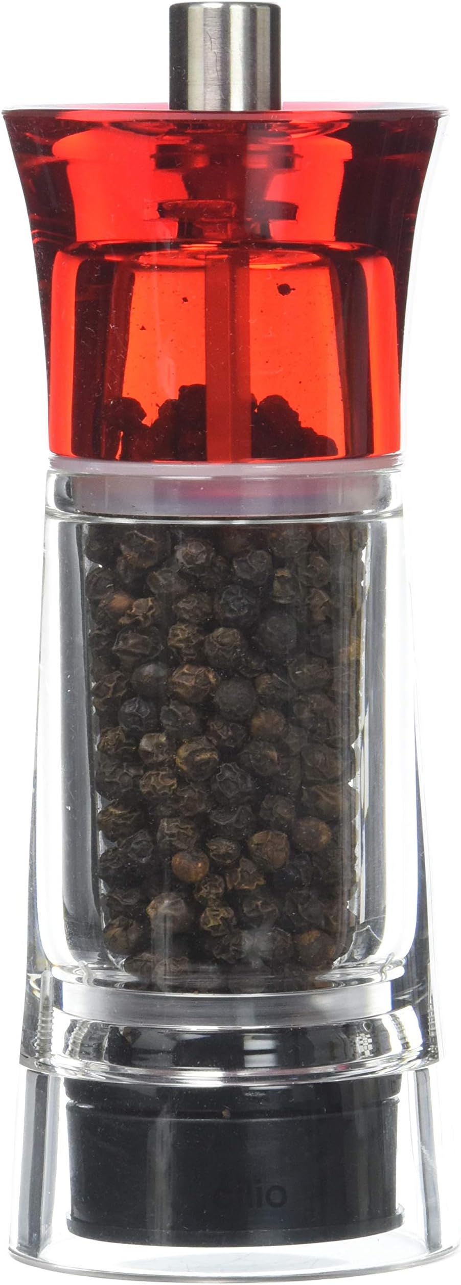 TopGourmet Cilio Genova Pepper Mill Acylic Clear Red 14 cm