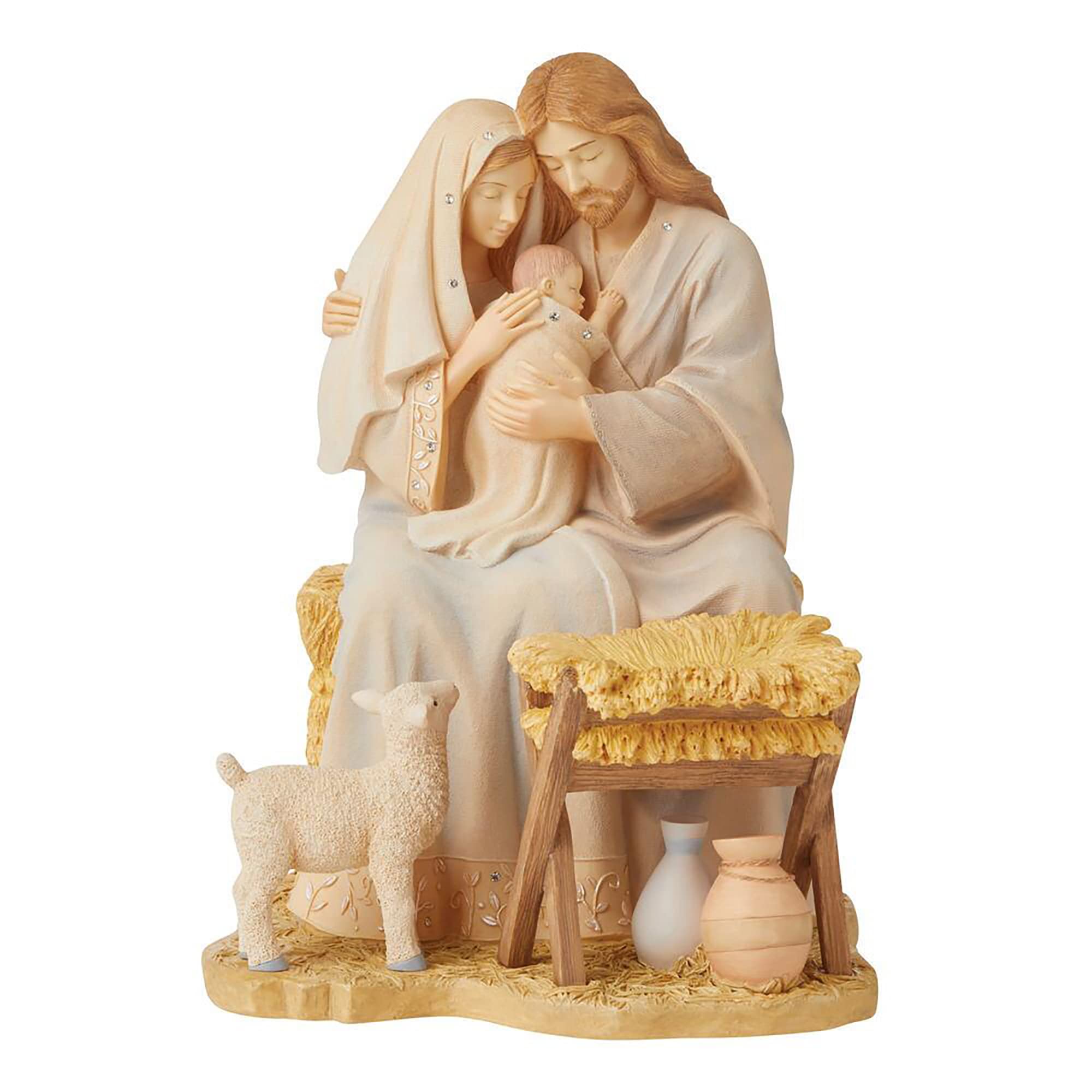 Enesco Foundations Lamb of God Holy Family Figurine, Multicolor