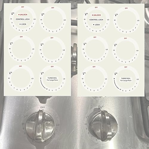 Miniatura 5 de 12 unidades de calcomanías para estufa, placa de cocina, parte superior de horno, perilla adhesiva de repuesto para horno, símbolo de perilla de