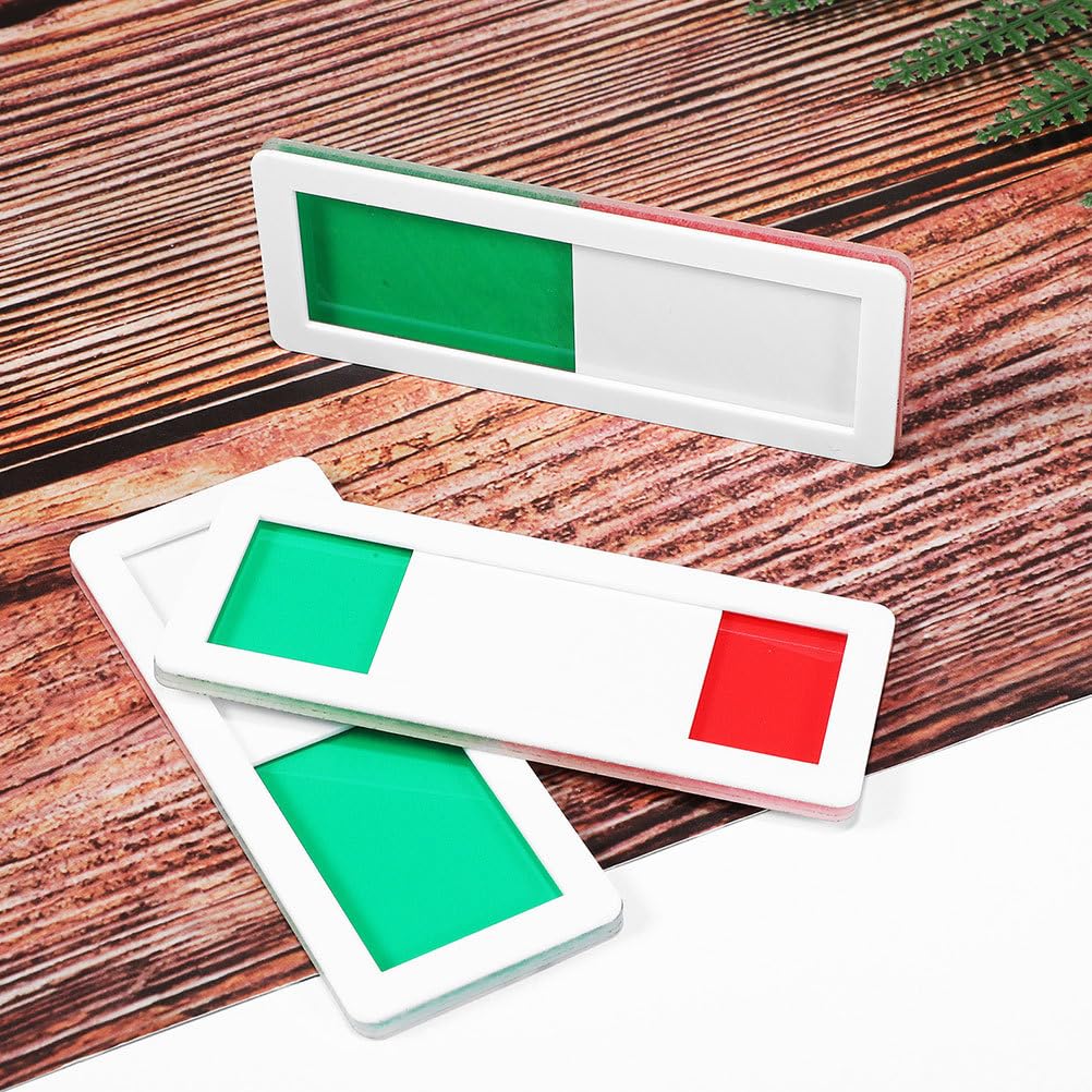 Lot De 2 Panneaux Coulissants "Occupé / Libre" Argentés 10x4cm - Indicateur Statut Salle De Réunion Et Toilette